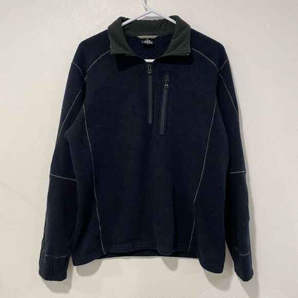 KÜHL Men’s Large Navy Blue Quarter Zip Fleece Pullover Jacket – Outdoor Hiking W - Picture 1 of 5